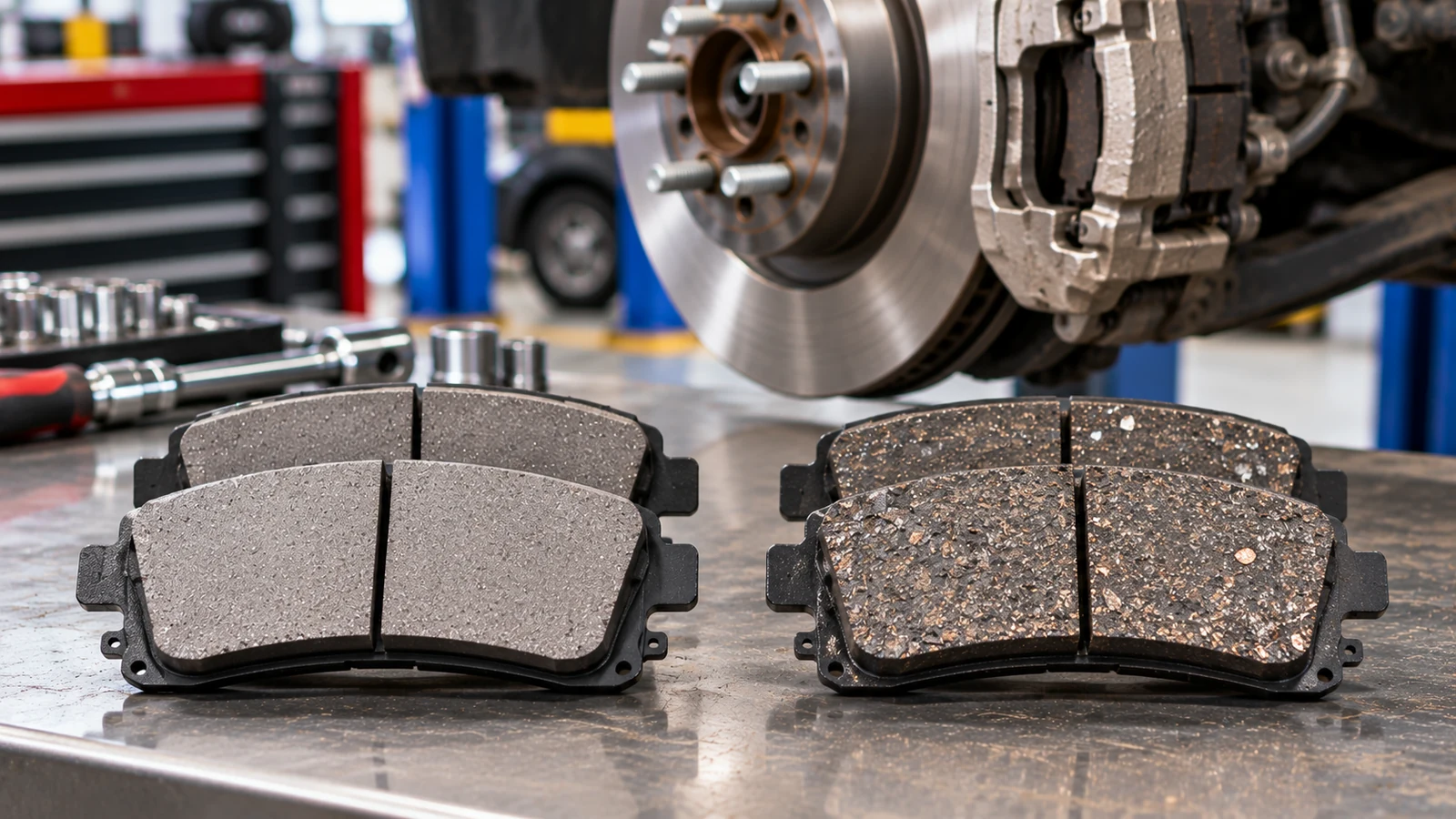 Ceramic and semi-metallic brake pads compared