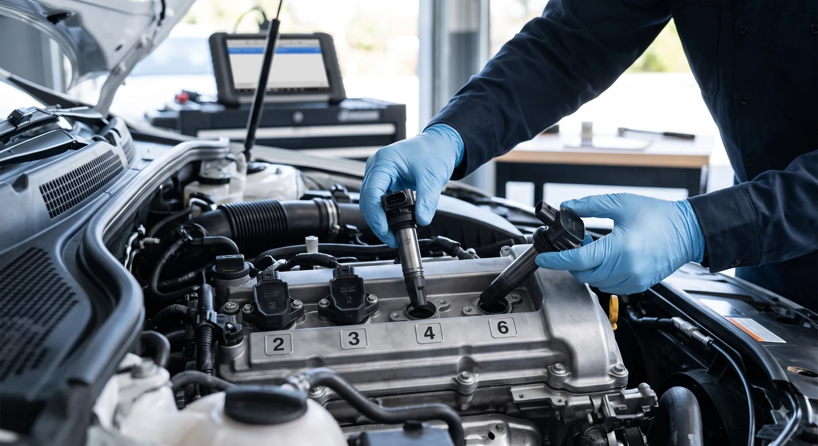 Testing ignition coil functionality.