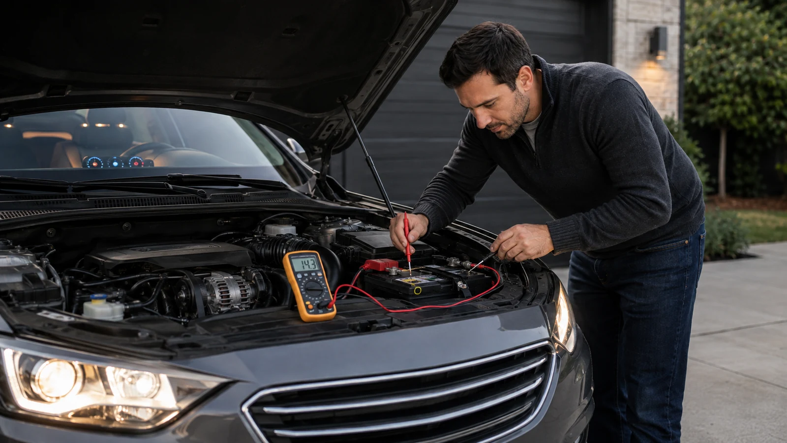 Testing charging voltage under electrical load