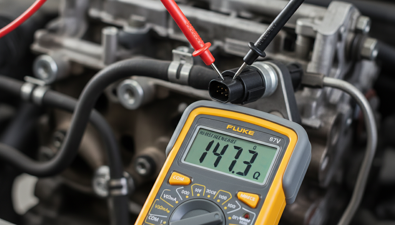 Testing a crankshaft position sensor using a digital multimeter