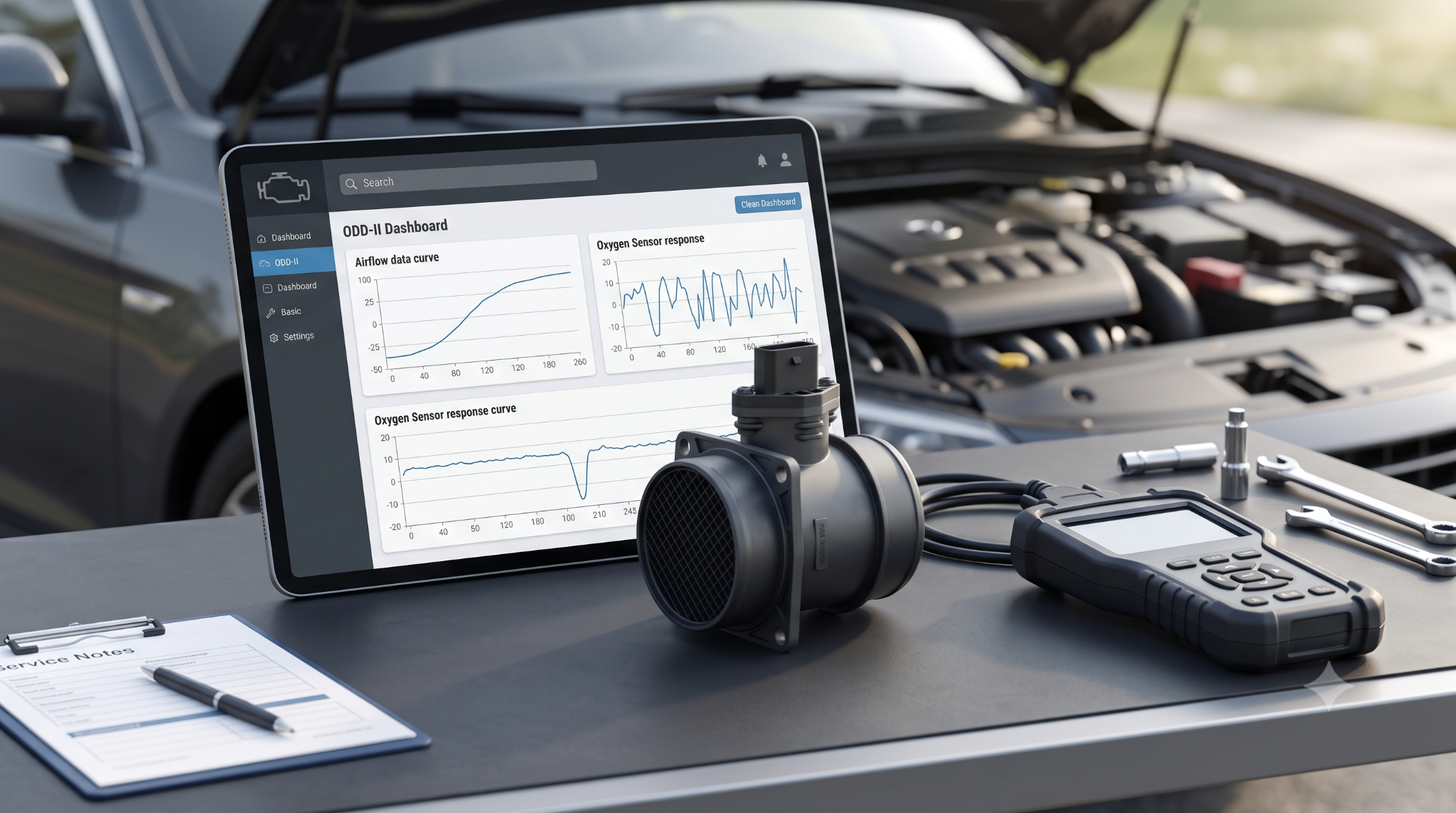 Testing MAF sensor diagnostic data