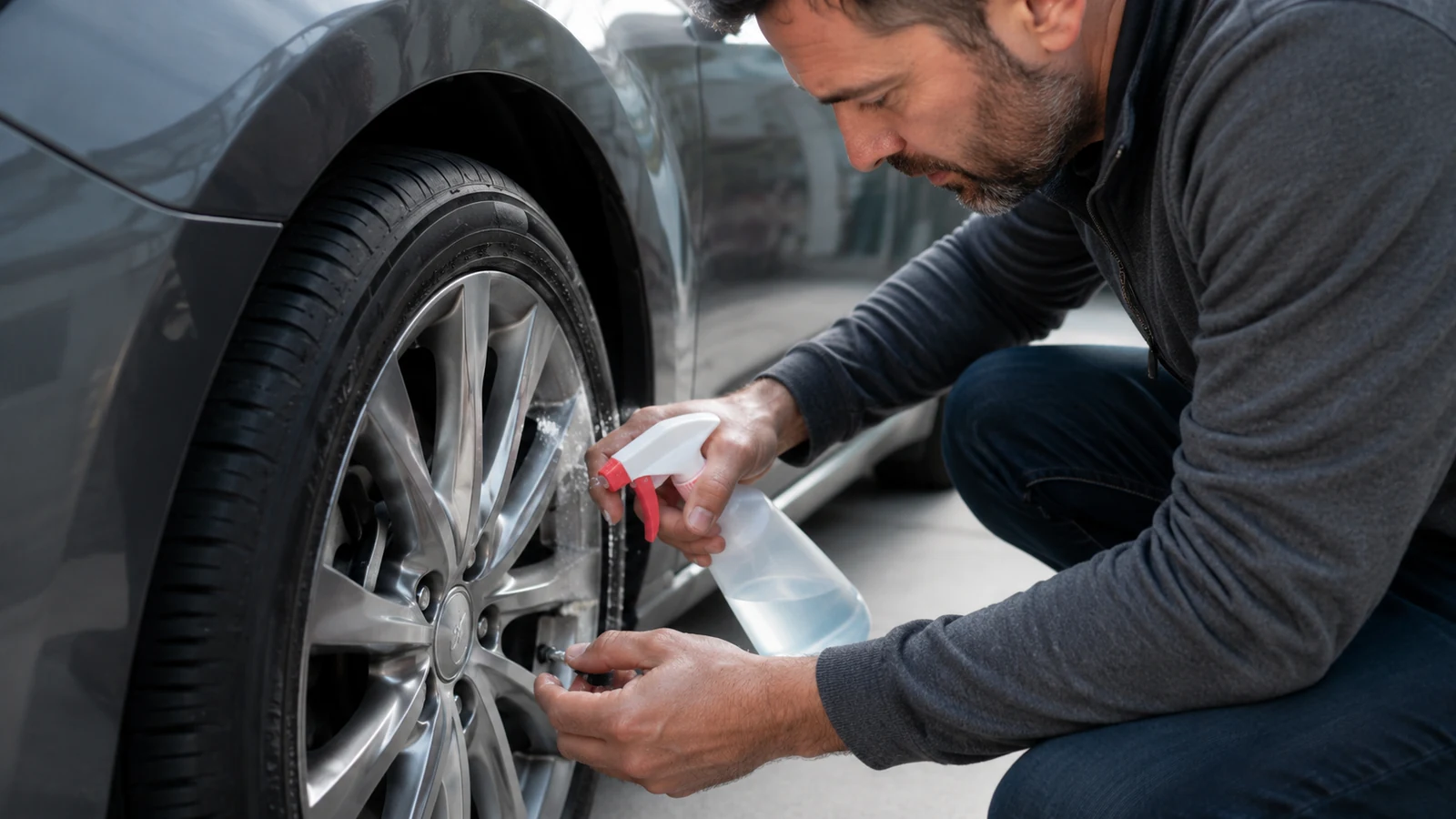 Checking tire for slow air leak