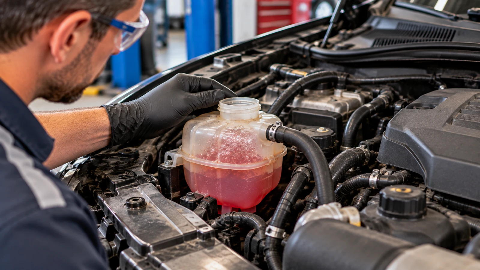 Coolant bubbles during head gasket diagnosis
