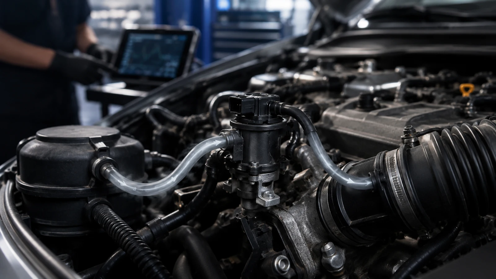 Purge valve controlling engine vapor flow