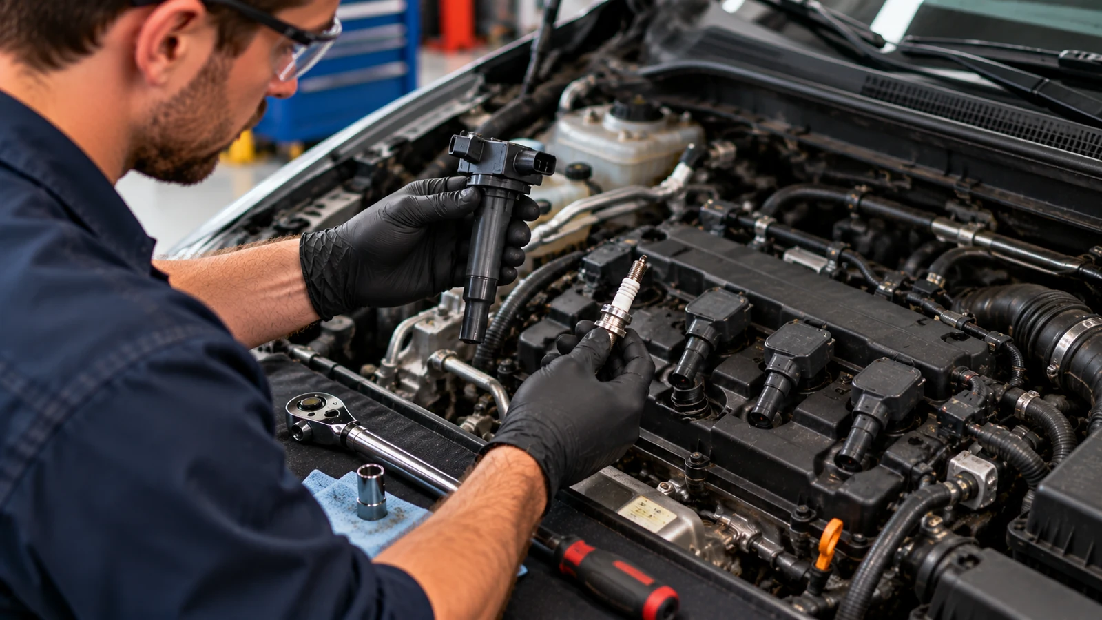 Ignition coil and spark plug misfire diagnosis